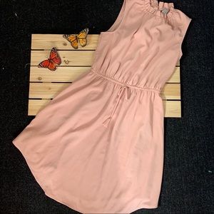 High collared light pink Midi